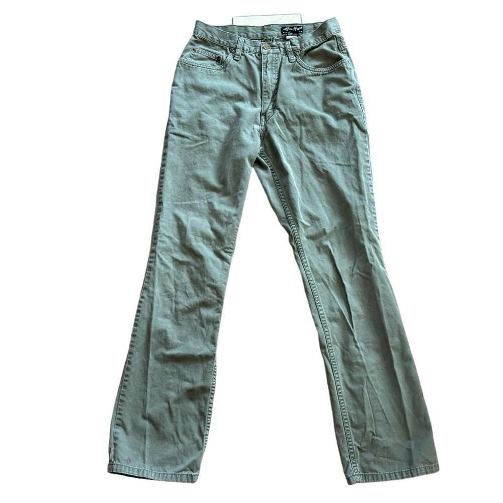 Eddie Bauer Army Green Straight Leg Cotton Denim Pants Women’s 4 Outdoor Casual